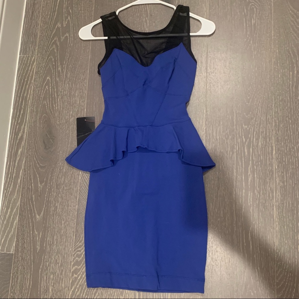 Blue Bebe Peplum Dress Size XXS, NWT